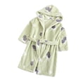 thumbnail image 1 of YTDSCS Toddlers Kids Fall Winter Bathrobe Girls Boys Flannel Robe Print Button Night-Robe Hooded Sleepwear for Unisex 2-8 Years Old, 1 of 6