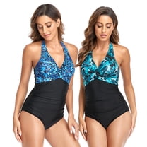 YTDSCS Woman wimsuits One Piece Bikini for Girls Bathing Suit Swimwear V-Neck Bikini Bathing Suit Sport One Piece Printing Bathing Suits,Sizes S-XXL