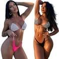 thumbnail image 1 of YTDSCS Women Adjustable Strap Bikini 2PCS Solid Color(S M L Code)beach Triangle Swimwear Bathing Suit Set, 1 of 9