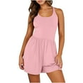 thumbnail image 1 of YTDSCS Women Workout Romper Onesies Sleeveless Jumpsuit Shorts Women's Atheletic Solid Color Bodysuit for Summer S-2XL, 1 of 8