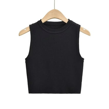 YTDSCS Women's Sweater Vest Crewneck Knit Tank Summer Pullover Sweaters T Shirt Stretch Solid Color Knit Tops S-L