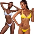 thumbnail image 1 of YTDSCS Womens Beach Swimsuits Sets Solid Colour Tops Bottom Two Piece Bikini Bathing Suit Set, 1 of 9