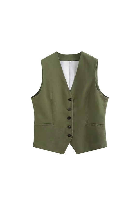Womens Summer Vests Linen Tank Tops Casual Loose Waistcoat V Neck Sleeveless Jacket for Women's XS-XL