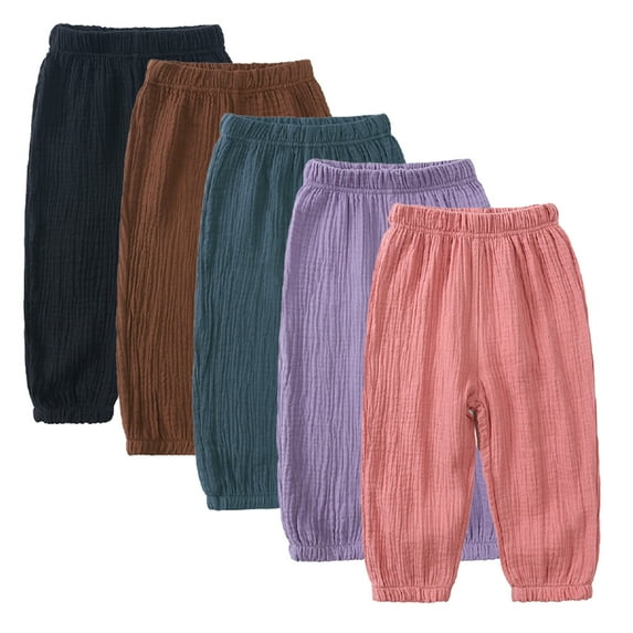 YTDSCSKids 1-8T Kids Toddler Baby Boys Girls Sweatpants Unisex Kid Spring Summer Pants Jogger Pants Elastic Waist Trousers Loose Long Pants Solid Color Cotton Pants