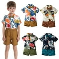 thumbnail image 1 of YTDSCSKids Baby Newborn Boys Summer Hawaiian Outfits Clothing Set Toddler Short Sleeved Print Button down Shirt + Shorts Pants Set,Sizes 6M-6T, 1 of 8