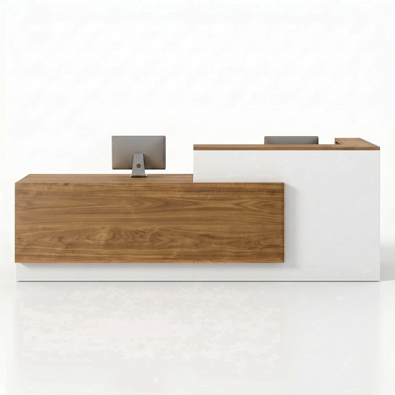 YTElantivo 71-inch L-Shaped Reception Desk with Raised Counter and Left ...
