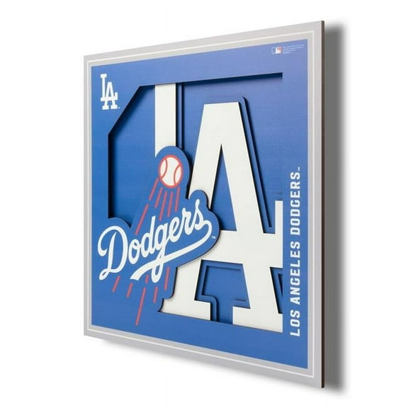 YTF MLB Los Angeles Dodgers 3D Logo Series Wall Art 12x12