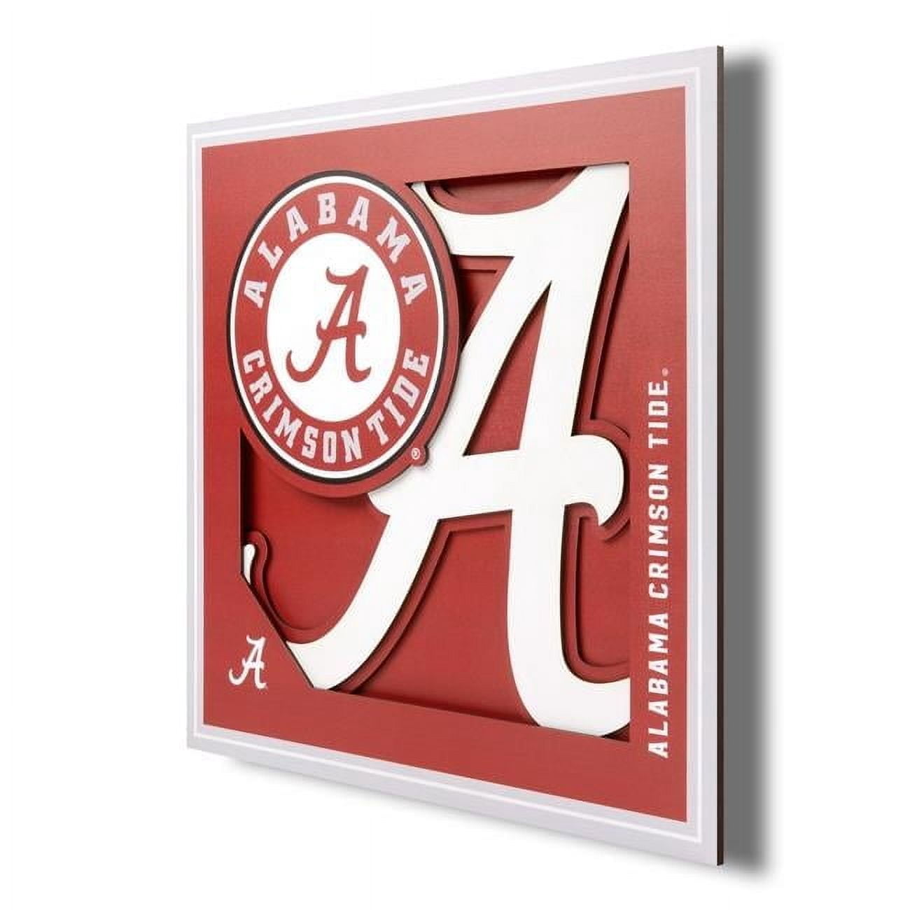 YTF NCAA Alabama Crimson Tide 3D Logo Series Wall Art 12X12