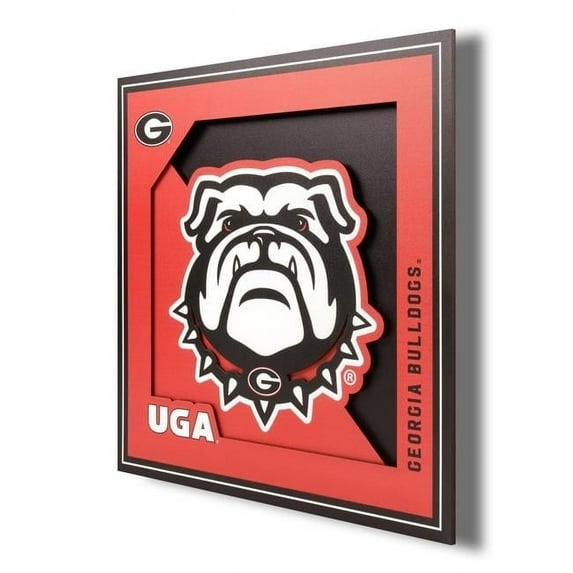 YTF NCAA Georgia Bulldogs 3D Logo Series Wall Art 12X12