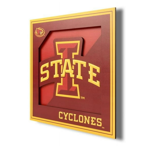 YTF NCAA Iowa State Cyclones 3D Logo Series Wall Art 12X12