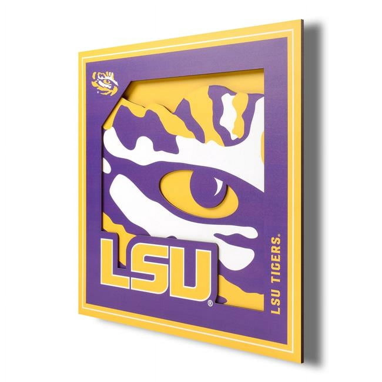 YTF NCAA LSU Tigers 3D Logo Series Wall Art 12X12