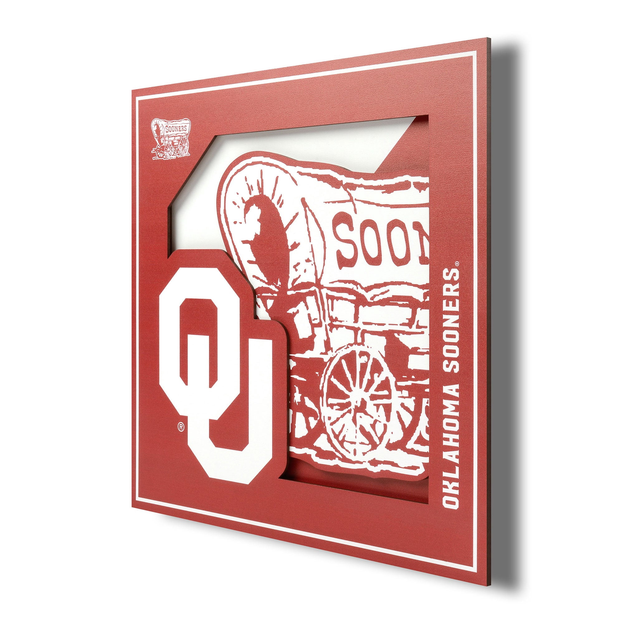 YTF NCAA Oklahoma Sooners 3D Logo Series Wall Art 12X12