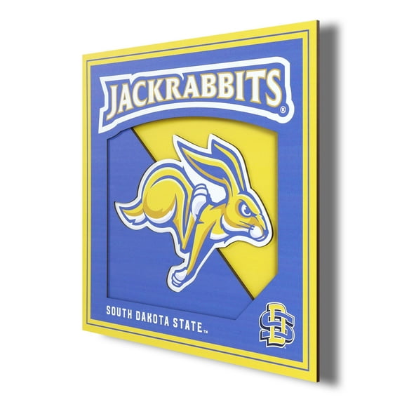 YTF NCAA South Dakota State Jackrabbits 3D Logo Series Wall Art 12X12