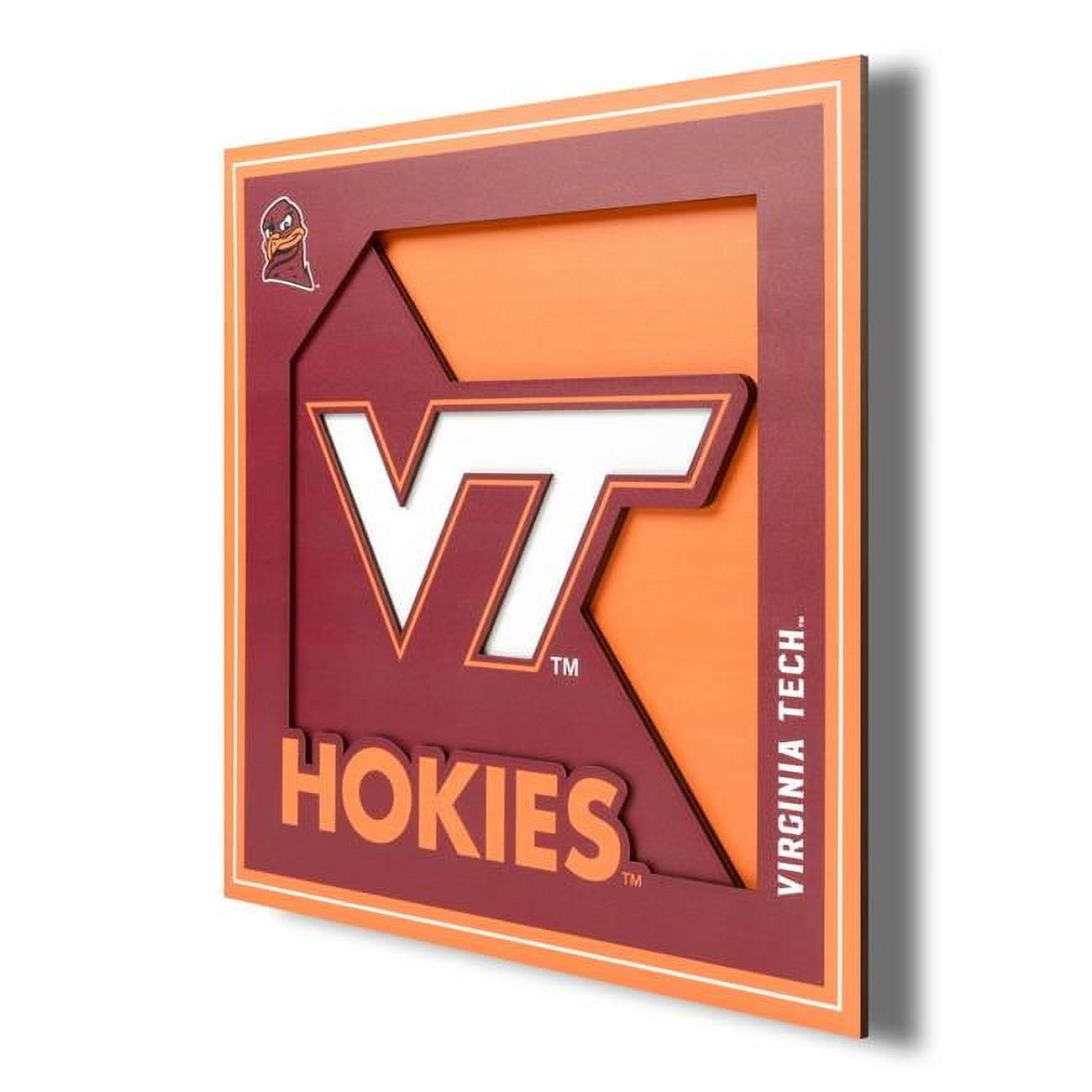 YTFNCVirginiTechHokie3DLogoerieWllrt12X12