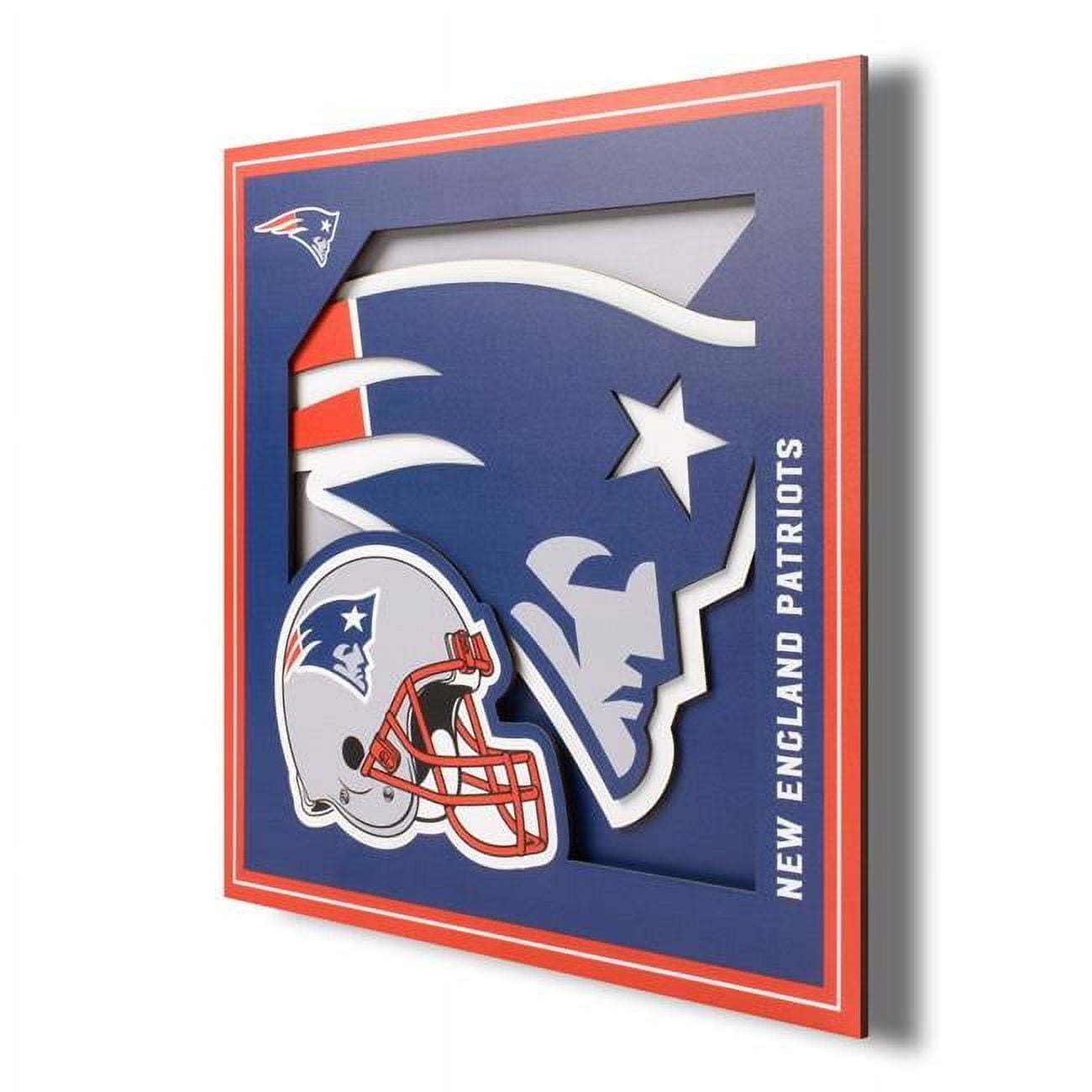 YTF NFL New England Patriots 3D Logo Series Wall Art 12X12