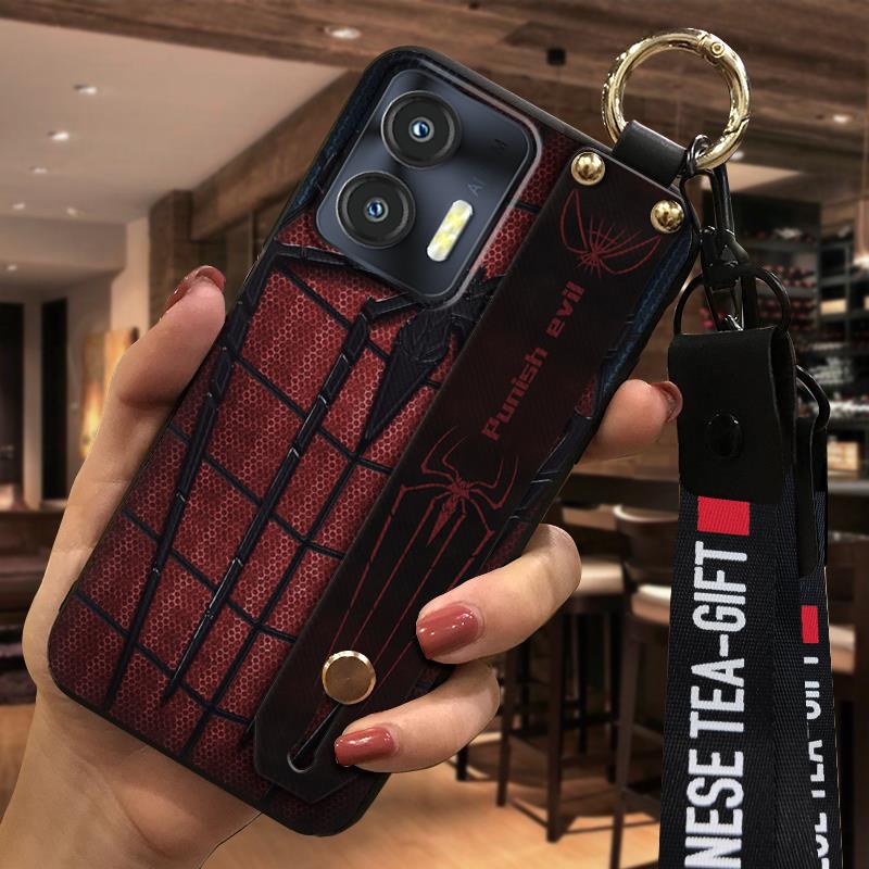 YTF-Phone Case For Oukitel C35/C36, Back Cover Cute Anti-dust Dirt-resistant Waterproof Cartoon Fashion Design Anti-knock Wristband Durable Phone Holder Shockproof ring Wrist Strap