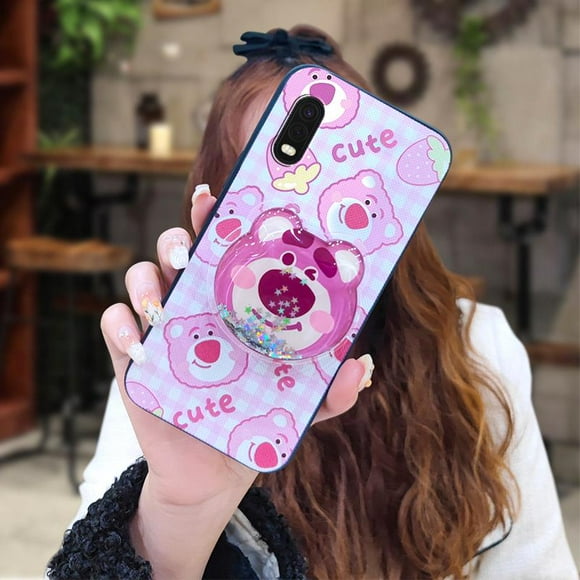 YTF-Phone Case For Samsung Galaxy Xcover Pro, cute Back Cover Durable protective Glitter Kickstand Rotatable stand Skin feel silicone Soft Case TPU phone lens protection Dirt-resistant