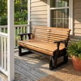 thumbnail image 1 of YTGLEN 2 Person Outdoor Glider Bench, Wooden Outdoor Furniture with Cup Holders for Backyard, Garden, Porch, Dark Grey and Brown, 1 of 8
