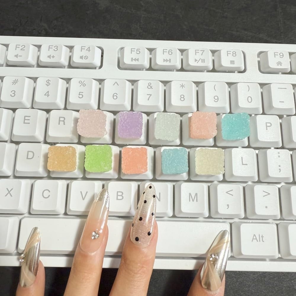 YTGRF-30pcs Cube Keyboard Stickers for Nail-Art Typing,Resin Cube Suger ...