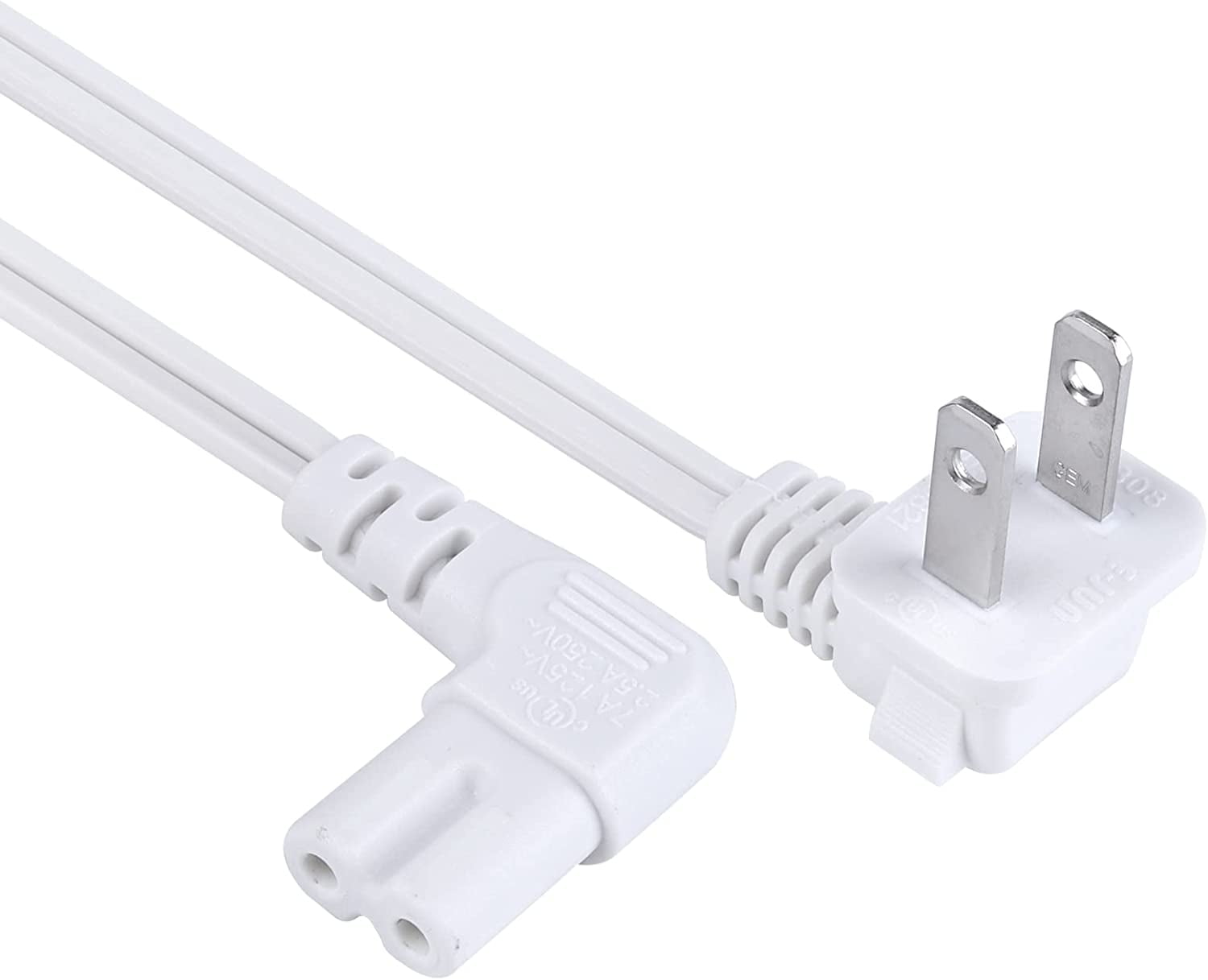 3ft Non-Polarized AC Power Cable NEMA 1-15P to IEC60320 C7 18AWG 10A/125V SPT-2