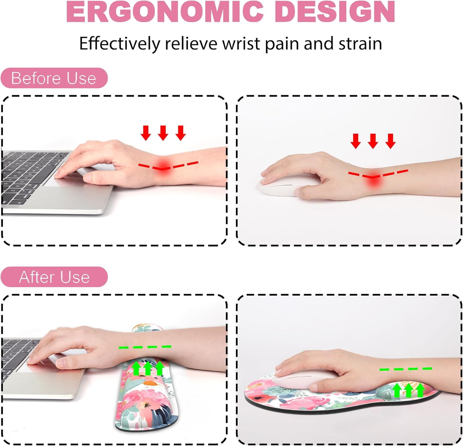 Memory Foam Keyboard Wrist Rest Set Ergonomic Mouse Pad & Keyboard Wrist Rest Set - Memory Foam Support, Non-Slip Base, Pain Relief For Gaming & Office, Beige Checkered Gaming Mousepad
