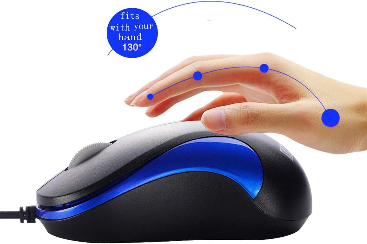 YTGRF-Laptop Mouse 2 Pack USB Optical Wired Mouse for Office and Home ...