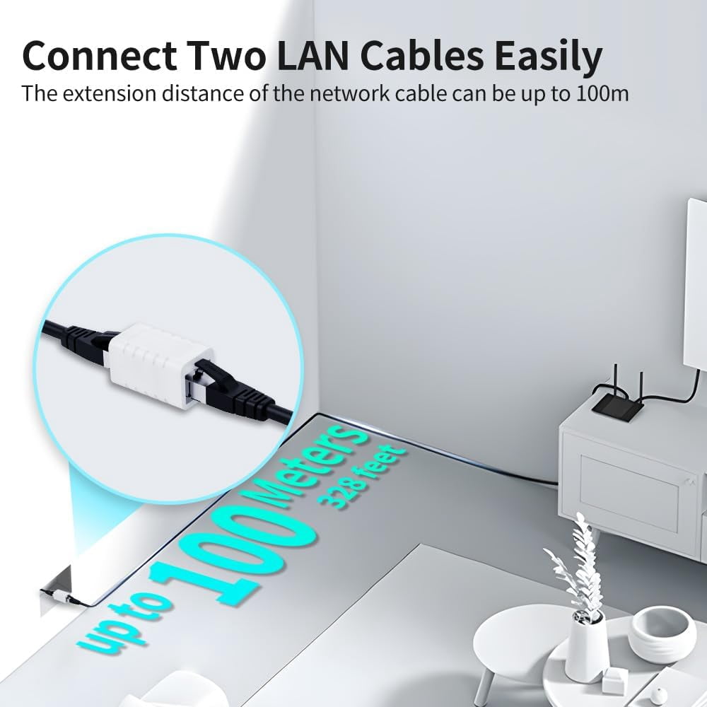 VCELINK RJ45 Inline Coupler Cat6, 10-Pack Ethernet Extender