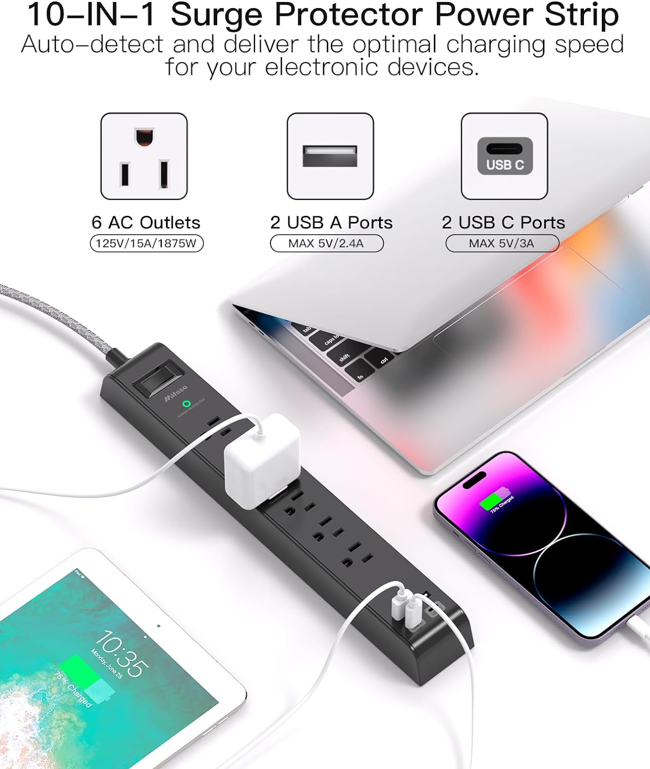 Power Strip Power Bar, Muti-Outlets Ports Desktop Charging Station, Flat Plug Overload Surge Protection Outlet Strip Usb Ports Extension Cord Wall Moun Power Strip Power Bar, Muti-Outlets Ports Desktop Charging Station, Flat Plug Overload Surge Protection Outlet Strip Usb Ports Extension Cord Wall Moun