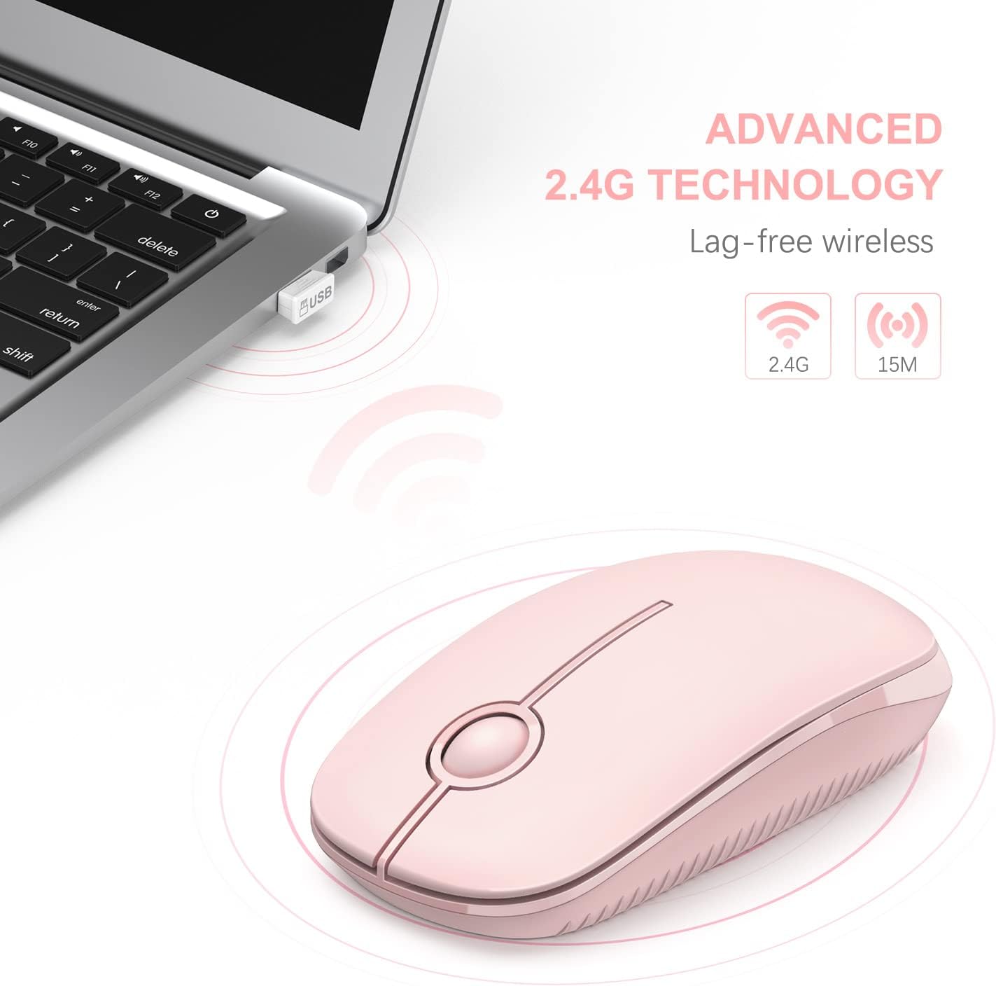 Electronic Computer Mouse YTGRF-Wireless Mouse - 2.4G Slim Portable Computer Mouse with Nano ...