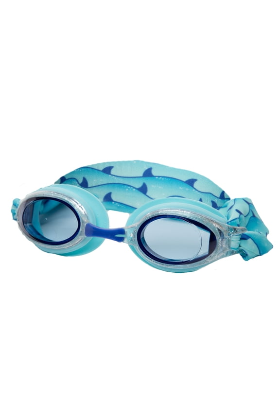 Aqua Dolfino Youth Freestyle Fabric Strap Swim Goggles for Children, Blue Shark