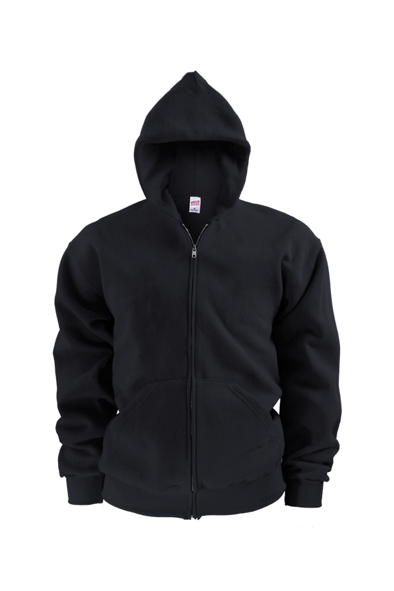"YTH ZIP HD 9OZ FLCE 50C/50P-B9078,B9078,BLACK,M"