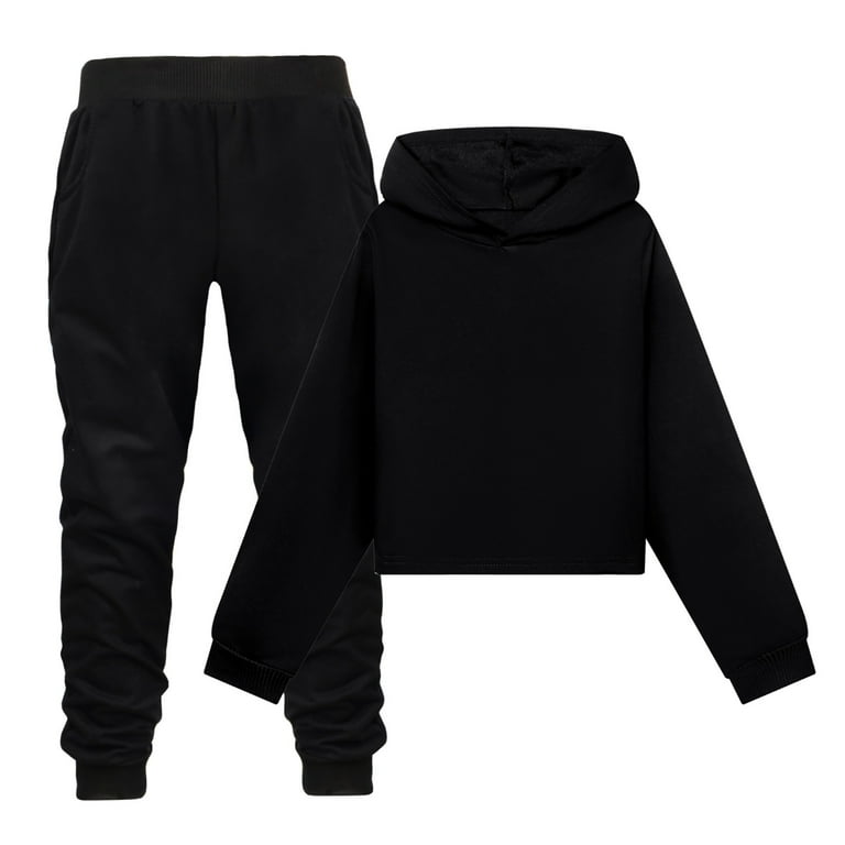 YTIANH Mommy and Me 4th of July Outfits Child Toddler Boys Girls Long Sleeve Prints Warm Hoodie Pullover Tops Pants Kids Outfits Sweat Suit Black 5 6 Years Walmart
