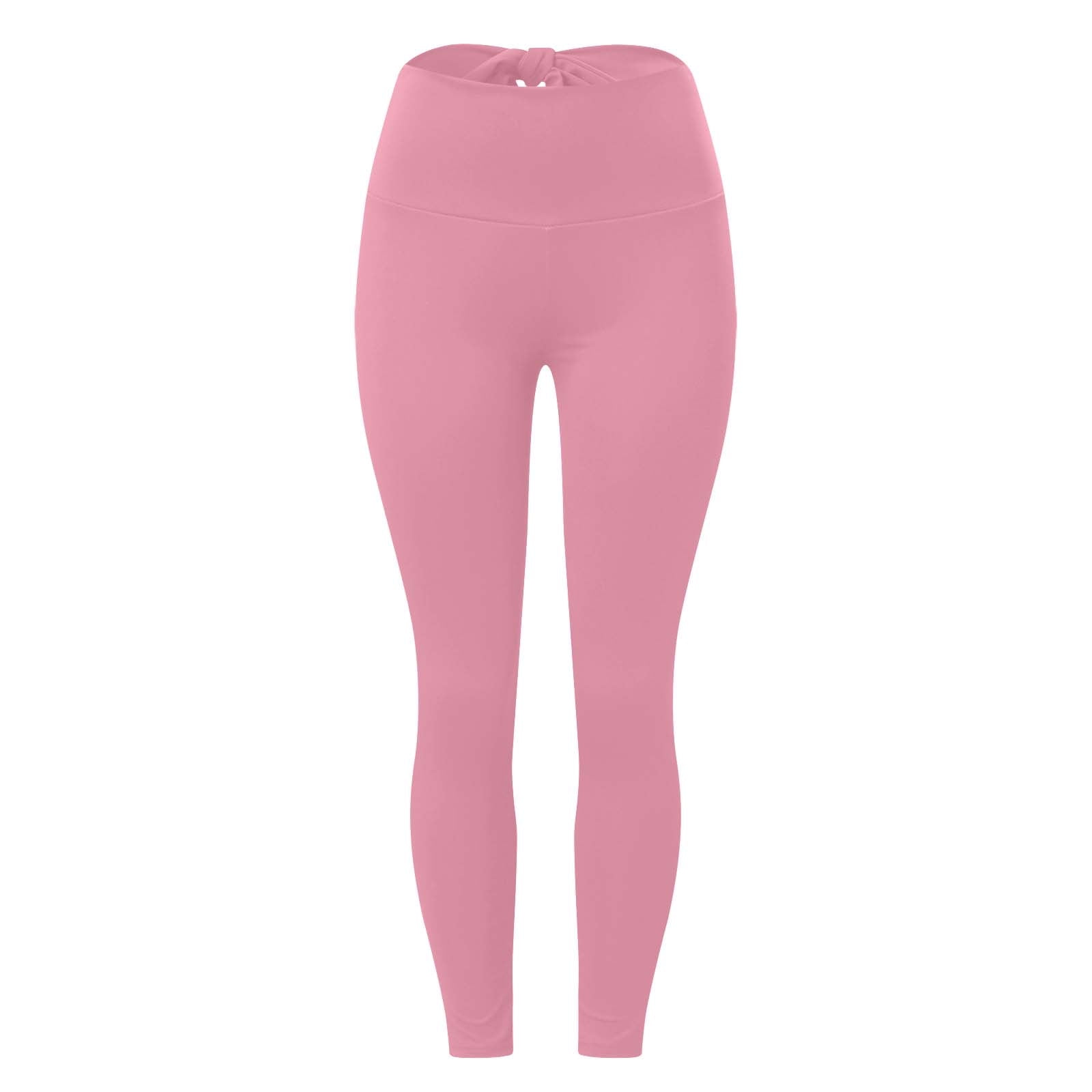 YTIANH Women s Leggings Women s Waist Bow Seamless Peach High Waist Lift Exercise Fitness Pants Yoga Pants Pink