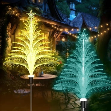 YTKUS 2 Pack Solar Christmas Lights Outdoor Decorations Solar Garden Lights Waterproof Multicolor Landscape Lights