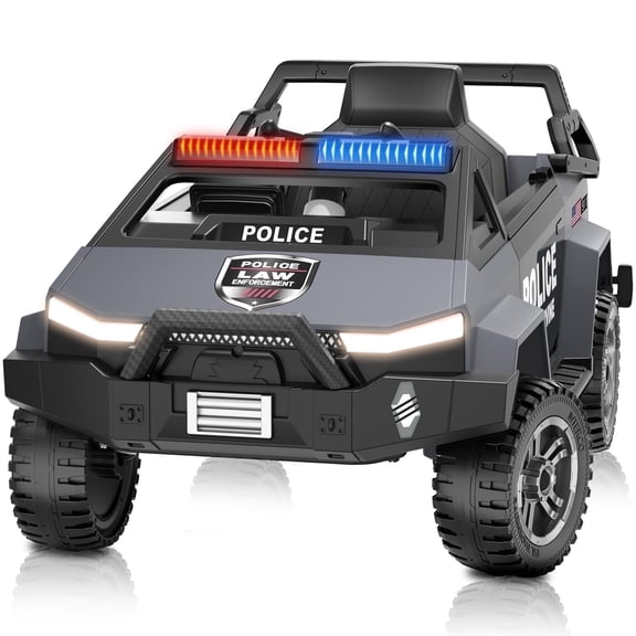YunTopKids 24 volt ride on toys, Electric Police Car for Kids Powered Ride on Toys Cop Cars with Remote Control, Alarm Lights,Music,4.5mph Max Speed,Gray