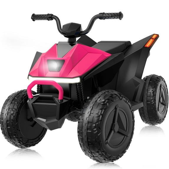 YunTopKids 24V Kids ATV 4 Wheeler , Electric Quad Ride On Toy for Big Kid, 2x200W Motor, 4.5Mph Max Speed ,2-Seater Quad for Boys Girls,Pink