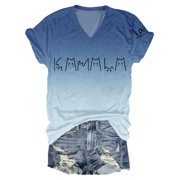 YTONGFAN Kamala Harris Shirt Women's 2024 Comma La Tshirt Kamala Shirts Funny Graphic Tee Shirts V Neck Gifts for Women Sale Clearance