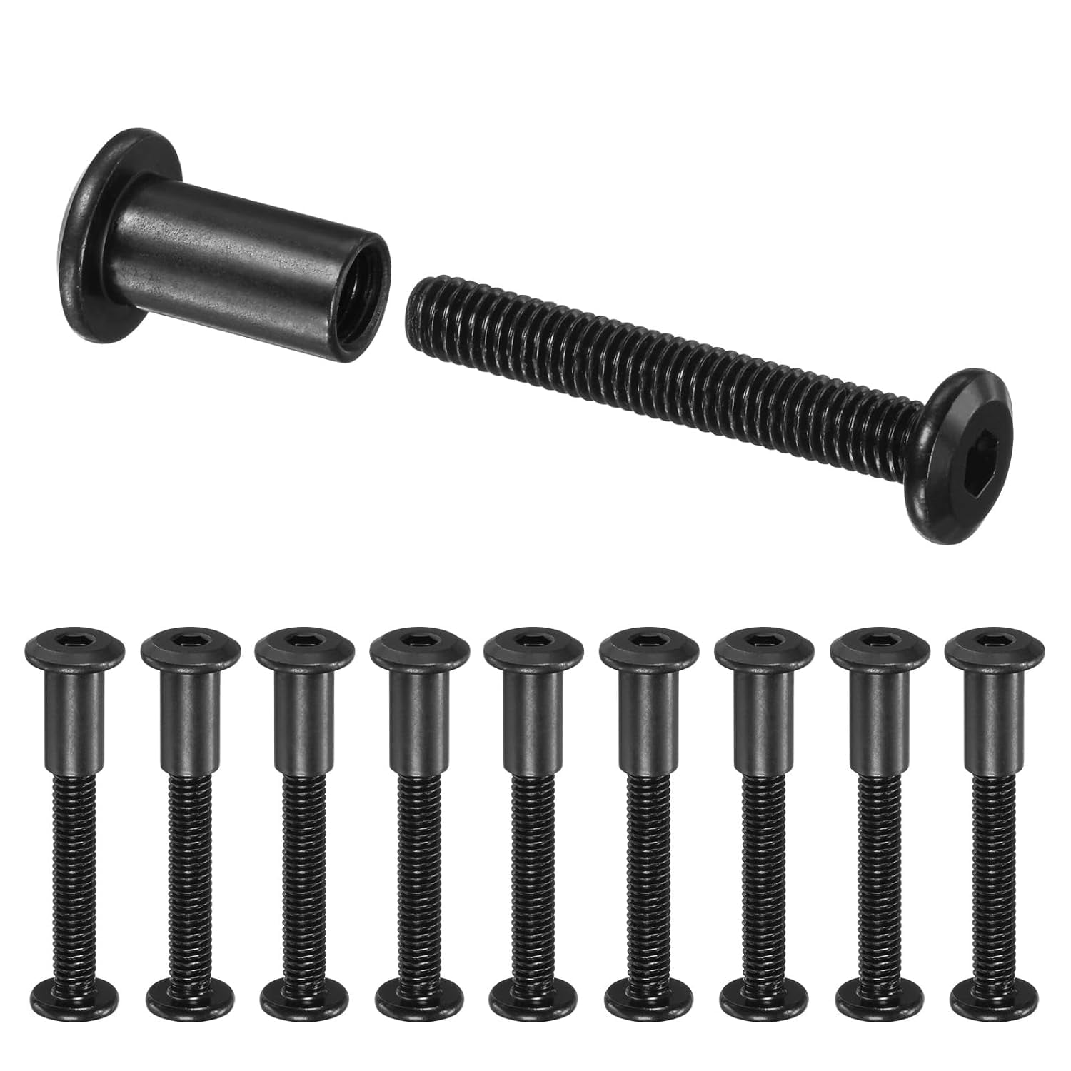YTRFGH-10-Pack Hex Drive Socket Cap Bolt, M6 x 40mm Carbon Steel ...