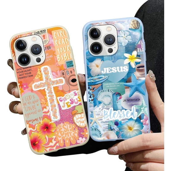 YTRFGH-2 Pack Aesthetics Jesus Collage Phone Cases for iPhone 13 Pro Case Shockproof Soft Protective for Women Girls Phone Cover Funda for iPhone 13 Pro 6.1 Inch