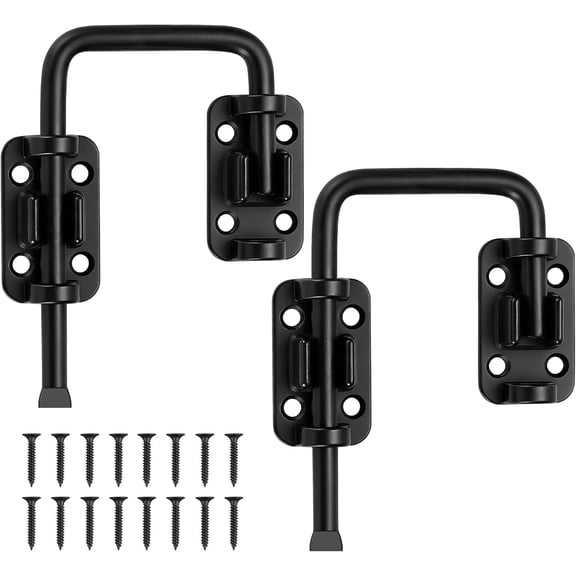 YTRFGH-2 Pack Sliding Door Loop Latch 2.36 Inch Metal Patio Door Latch for Door Window Barn Garden 90/180 Degree Installation Slide Bolt Gate Latch Replacement Hardwares (2 Pcs)