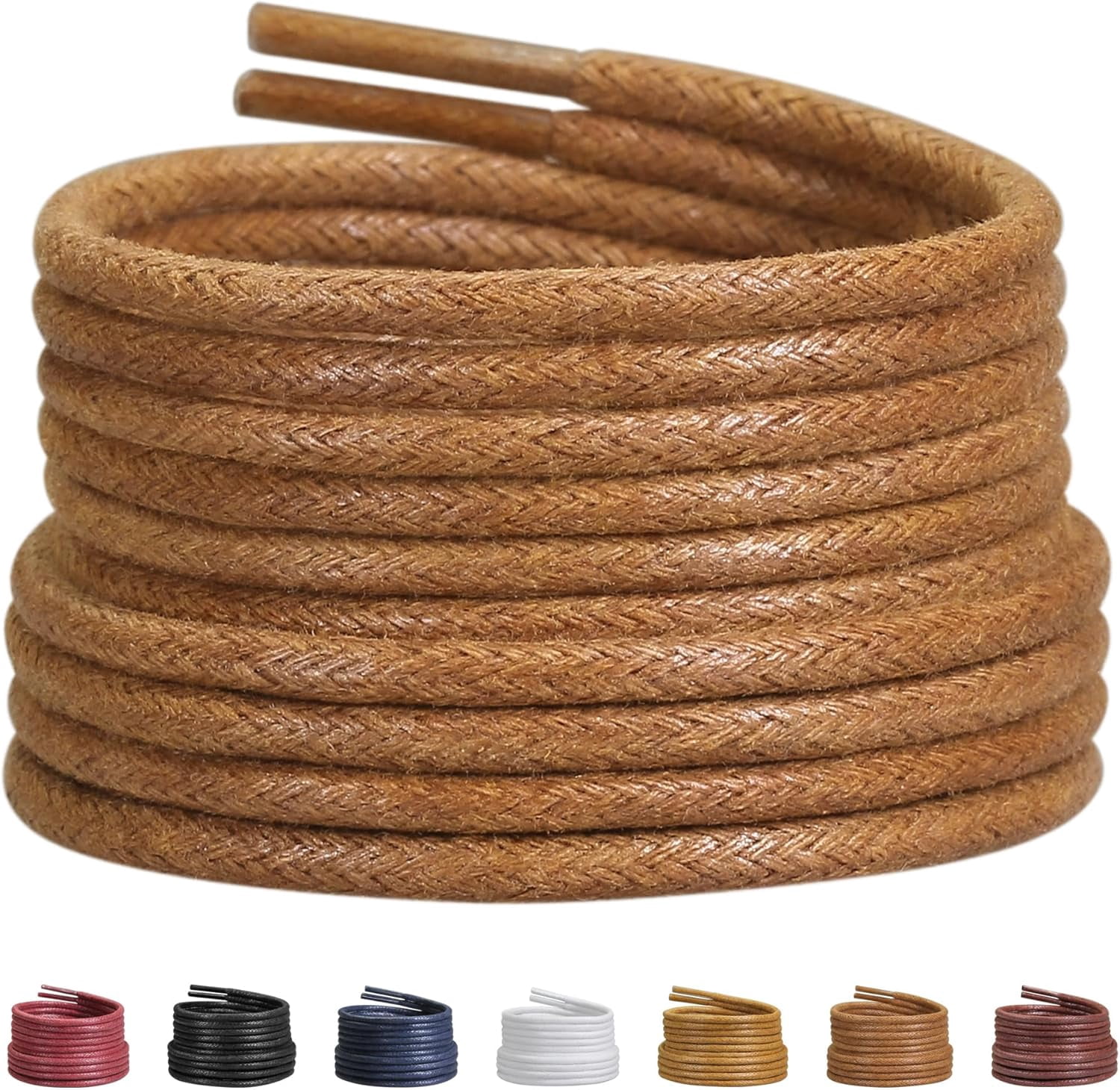 chinese dress ladies Waxed Cotton Thin Round 1/8" Dress Laces - Burgundy (2 Pair Pack) Shoelaces