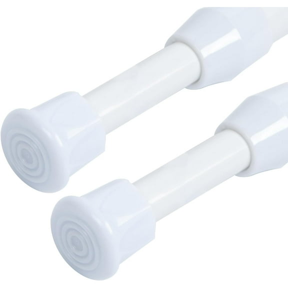 YTRFGH-2Pcs Spring Tension Curtain Rod, Adjustable Curtain Rods 28-48 inch, Spring Loaded Curtain Rods No Drilling Extension Rod, (White, 28-48 in-2 Pcs)