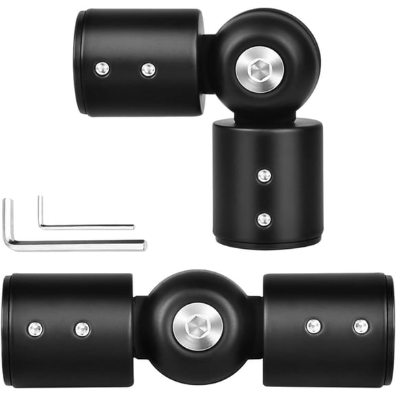 YTRFGH-2pcs Window Corner Curtain Rod Connector Set 1 Inch Stainless Steel Bay Window Curtain Rods Connector Adjustable Corner Curtain Rod Connector for Windows(X7-2)