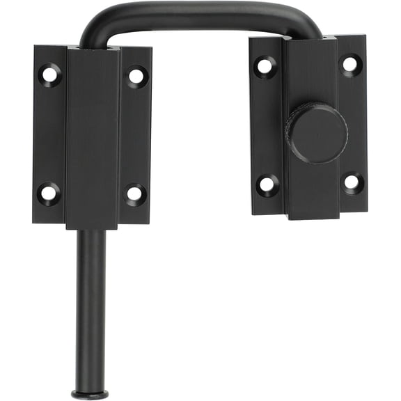 YTRFGH-4 Inch U-Bolt Door Loop Lock, 90/180 Degree Heavy Duty Security Door Latch, Black Anti-Theft Privacy Bolt Lock, Door Hardware for Bedroom,Apartment, Interior Door, Barn Door, Fence Gate
