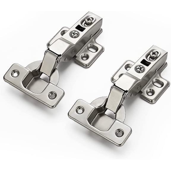 YTRFGH-4 Pack 2 Pairs European Kitchen Cabinet Hinges Soft Close Half Overlay Cabinet Door Hinges Heavy-Duty Frameless Adjustable Concealed Cabinet Cup Hinge