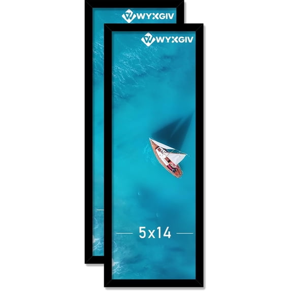 YTRFGH-5x14 Picture Frame Set of 2, Lightweight yet Durable Black Frame ...