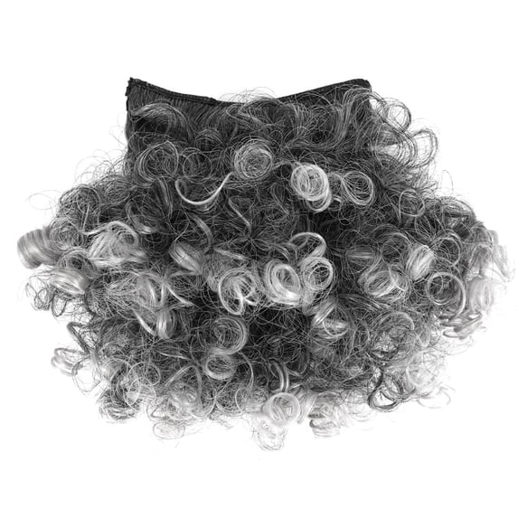 YTRFGH-Afro Puff Bangs for Black Women Replaceable Curly Bangs with 2 BB Clips in Hairpieces Synthetic Curly Bangs for Daily Wear(T1B/Gray)