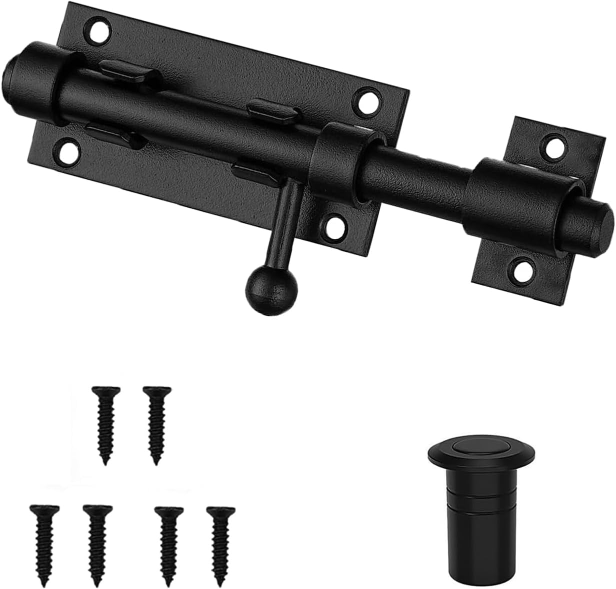 YTRFGH-Black 5 inch Barrel Bolt Latch,Stainless Steel Strap with ...