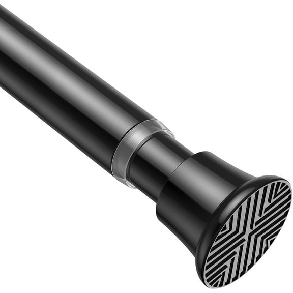 YTRFGH-Black Adjustable Tension Shower Curtain Rod, 31-77 Inch Spring No Drill Stainless Steel Shower Rods for BathroomCloset WindowRust ResistantNon-Slip