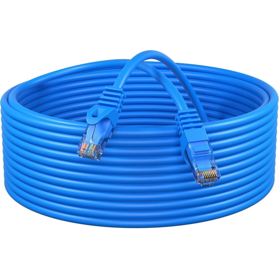 YTRFGH-Cat5e 75FT Network Ethernet Patch Cable, 350Mhz Internet Wire, Backwards Compatible with Cat5, for PC, Modem, Router, Consoles for Home and Office, Blue